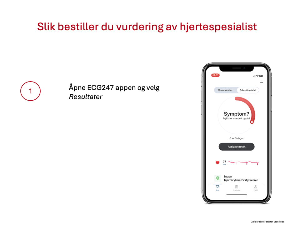 Slik bestiller du vurdering av hjertespesialist (animert)